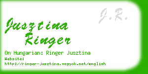jusztina ringer business card